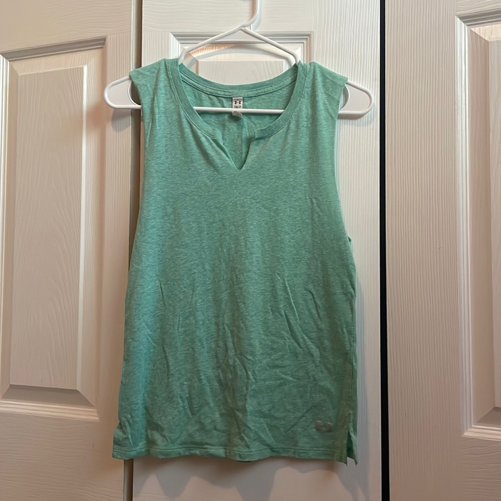 under armor green golf tank top